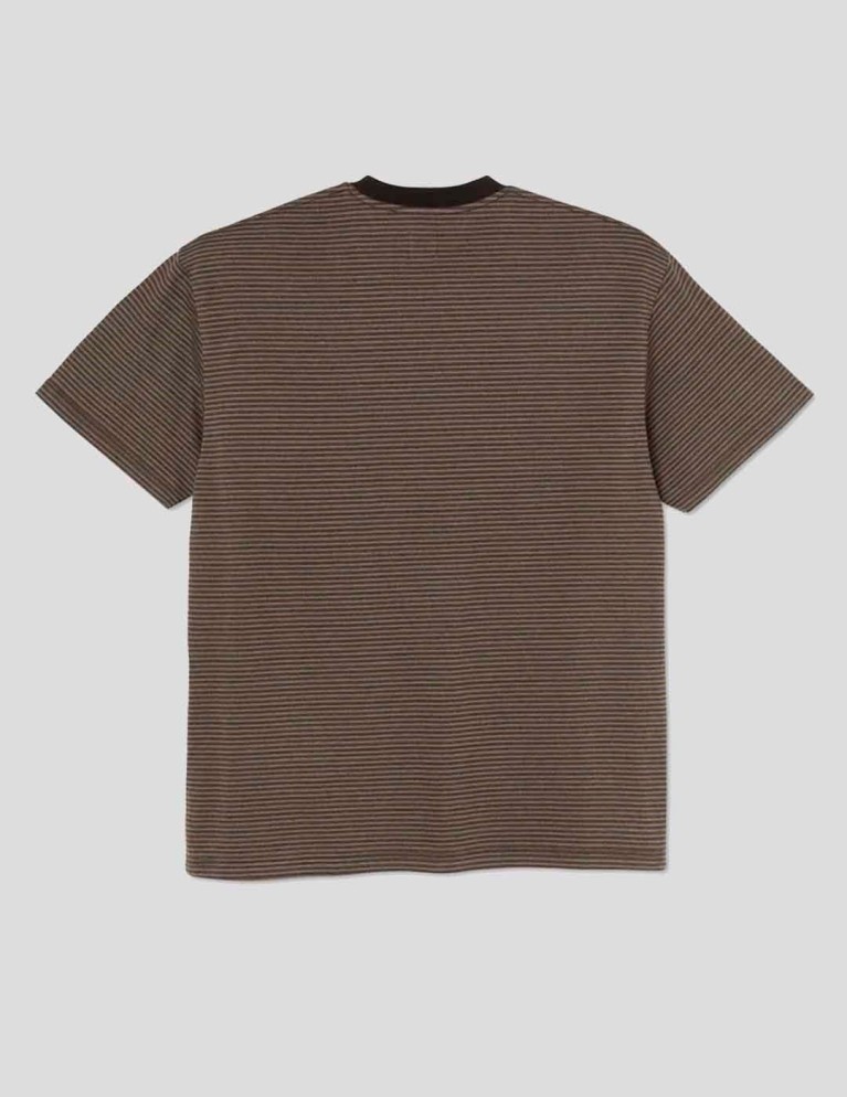 T-shirt POLAR SKATE CO dizzy stripe tee chocolate